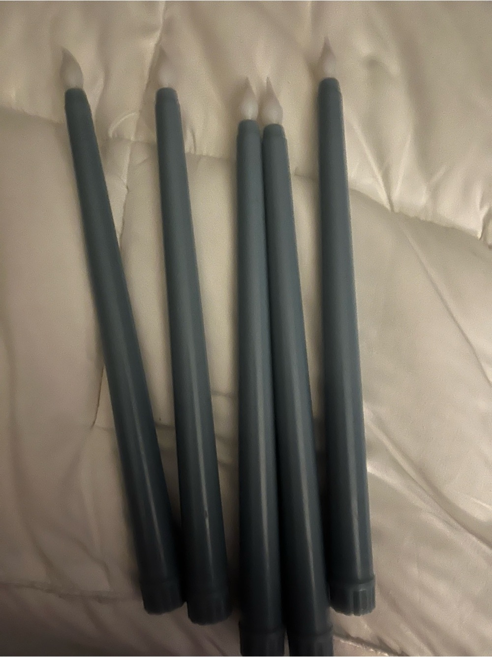Amazon Slate Gray Taper Candles - Set of 19